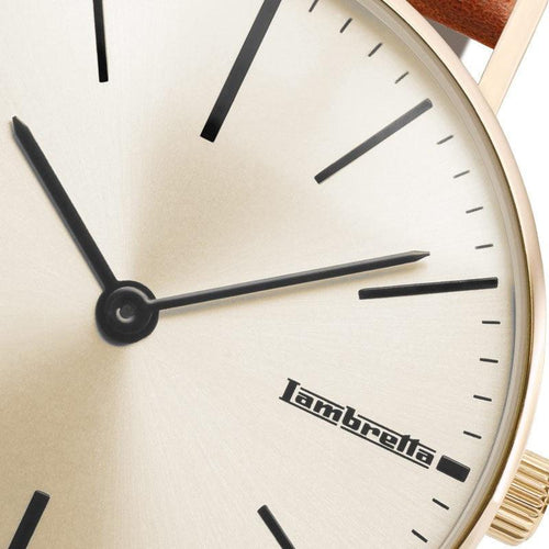 Cesare 42 Creme de Couro Gold Cognac - Lambretta Watches - Lambrettawatches