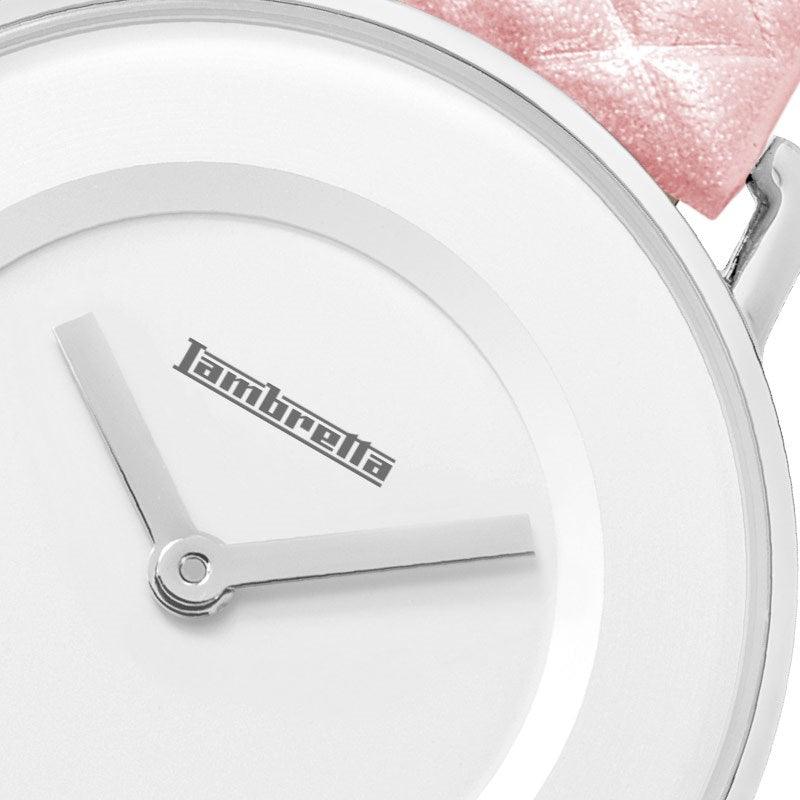 Mia 34 Silver White Pink Quilted - Lambretta Watches - Lambrettawatches
