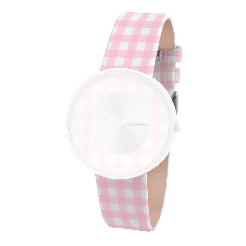Correia de couro Cielo Vichy Pink (18mm) - Lambretta Watches - Lambrettawatches
