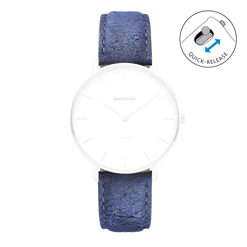 Couro Azul Classico Angustiado (20mm) - Lambretta Watches - Lambrettawatches